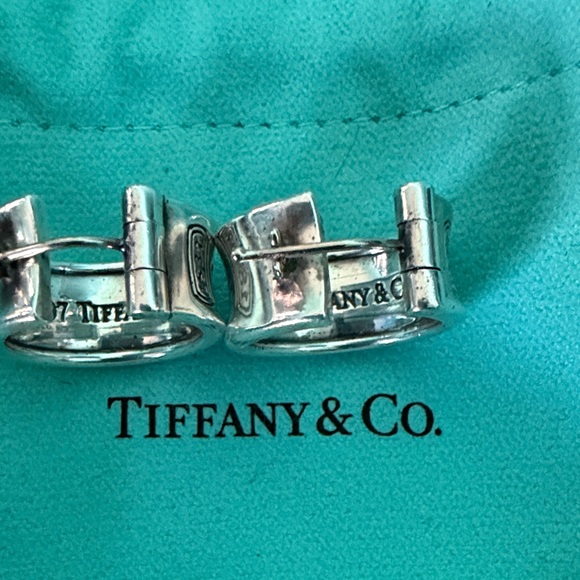Tiffany & Co. Vintage Sterling Silver 1837 Hoop Earrings - Picture 7 of 8